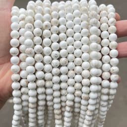 Natural Magnesite Stone Bead Smooth Round Loose Spacer Beads For Jewelry Making DIY Bracelet Necklace Handmade Strand 15''