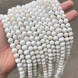 Natural Magnesite Stone Bead Smooth Round Loose Spacer Beads For Jewelry Making DIY Bracelet Necklace Handmade Strand 15''