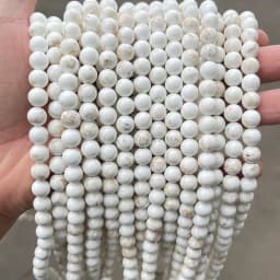 Natural Magnesite Stone Bead Smooth Round Loose Spacer Beads For Jewelry Making DIY Bracelet Necklace Handmade Strand 15''