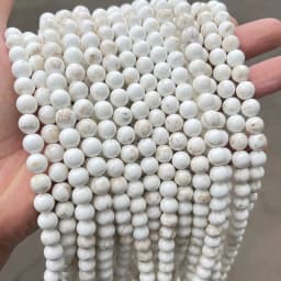 Natural Magnesite Stone Bead Smooth Round Loose Spacer Beads For Jewelry Making DIY Bracelet Necklace Handmade Strand 15''