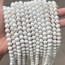 Natural Magnesite Stone Bead Smooth Round Loose Spacer Beads For Jewelry Making DIY Bracelet Necklace Handmade Strand 15''