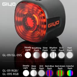 GIYO Cycling Safety Rear Light MTB 7 Colors Smart Brake Sensing IP66 Waterproof Bicycle Taillight USB Rechargeable Bike Lamp