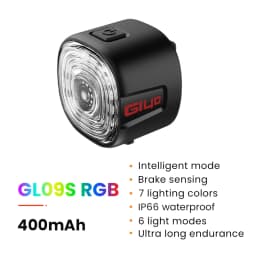 GIYO Cycling Safety Rear Light MTB 7 Colors Smart Brake Sensing IP66 Waterproof Bicycle Taillight USB Rechargeable Bike Lamp