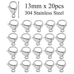 20pcs 304 Stainless Steel Lobster Clasp Wholesale Silver Gold 9-15mm Clip Claw Clasps DIY Jewelry Finding Supplies