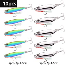 10pcs Fishing Lures Set Jigs 20G 30G 40G Jigbait Fishing Lure Silver Plating Shore Cast Decoys Metal Bait Artificial Pesca Lure