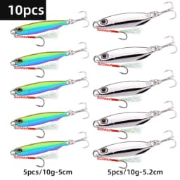 10pcs Fishing Lures Set Jigs 20G 30G 40G Jigbait Fishing Lure Silver Plating Shore Cast Decoys Metal Bait Artificial Pesca Lure
