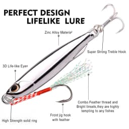 10pcs Fishing Lures Set Jigs 20G 30G 40G Jigbait Fishing Lure Silver Plating Shore Cast Decoys Metal Bait Artificial Pesca Lure