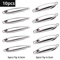 10pcs Fishing Lures Set Jigs 20G 30G 40G Jigbait Fishing Lure Silver Plating Shore Cast Decoys Metal Bait Artificial Pesca Lure
