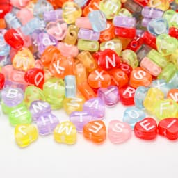 100pcs/lot Heart Acrylic Letter Beads Colorful Alphabet Loose Spacer Beads For Jewelry Making DIY Handmade Bracelet Necklace