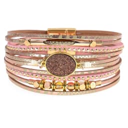 WELLMORE New Leather Bracelets for Women BOHO Charm Bracelets Gold Alloy Metal Female Jewelry Wholesale Dropshipping