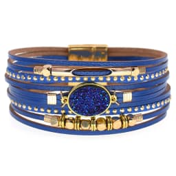 WELLMORE New Leather Bracelets for Women BOHO Charm Bracelets Gold Alloy Metal Female Jewelry Wholesale Dropshipping