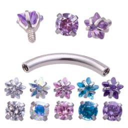 Crystal Eyebrow Piercing Curved Barbell Daith Stud Earring Helix Jewelry Rook Cartilage Tragus Earrings Eyebrow Ring Labret Stud