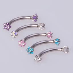 Crystal Eyebrow Piercing Curved Barbell Daith Stud Earring Helix Jewelry Rook Cartilage Tragus Earrings Eyebrow Ring Labret Stud