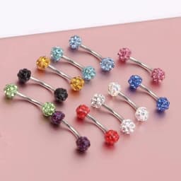 Crystal Eyebrow Piercing Curved Barbell Daith Stud Earring Helix Jewelry Rook Cartilage Tragus Earrings Eyebrow Ring Labret Stud