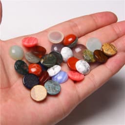 10Pcs/Lot Natural Stone Cabochon Beads 4 6 8 10 12 14mm Smooth Cabochon Cameo Round Bead for Jewelry Making DIY Rings Necklaces