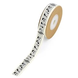 15mm" 5/8" 10M/lot Black Musical notes printed materials Cotton Ribbon DIY Sewing Wedding Decoration handmade hair accessories