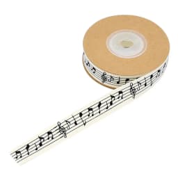 15mm" 5/8" 10M/lot Black Musical notes printed materials Cotton Ribbon DIY Sewing Wedding Decoration handmade hair accessories