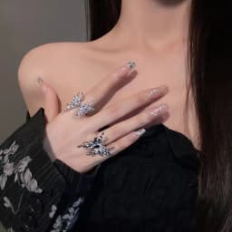 2023 Punk Vintage Metal Liquid Dissolved Butterfly Women's Adjustable Ring Fashion Exquisite Anime Insect Ring Gothic Jewelry