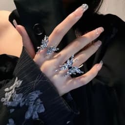 2023 Punk Vintage Metal Liquid Dissolved Butterfly Women's Adjustable Ring Fashion Exquisite Anime Insect Ring Gothic Jewelry
