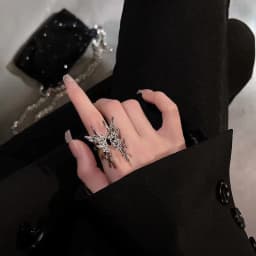 2023 Punk Vintage Metal Liquid Dissolved Butterfly Women's Adjustable Ring Fashion Exquisite Anime Insect Ring Gothic Jewelry