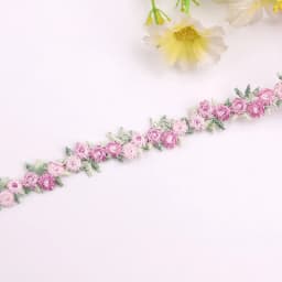 2yards of 1.5cm Beautiful Colorful Lace Knitted Fabric 3d Flowers Lace Ribbon Dress Collar Hats Headwear Sewing Trimming Decor