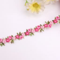2yards of 1.5cm Beautiful Colorful Lace Knitted Fabric 3d Flowers Lace Ribbon Dress Collar Hats Headwear Sewing Trimming Decor