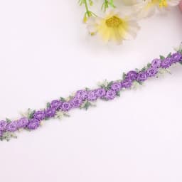 2yards of 1.5cm Beautiful Colorful Lace Knitted Fabric 3d Flowers Lace Ribbon Dress Collar Hats Headwear Sewing Trimming Decor