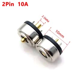 2Pin Round 10A High Current Magnet Suction Spring Pogo Pin Connector, Male and Female Probe DC Power Charging Magnetic Connector