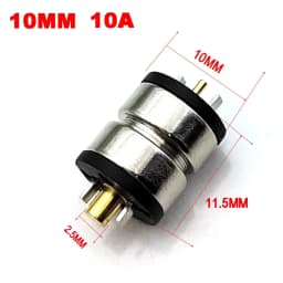 2Pin Round 10A High Current Magnet Suction Spring Pogo Pin Connector, Male and Female Probe DC Power Charging Magnetic Connector