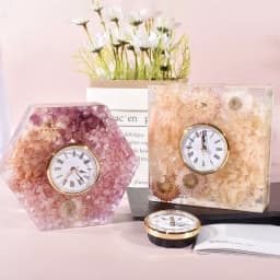 New 3D Clock Epxoy Silicone Mold Hexagonal Square Arch Clock Ornament Home Decoration Resin Silicone Mold