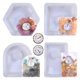New 3D Clock Epxoy Silicone Mold Hexagonal Square Arch Clock Ornament Home Decoration Resin Silicone Mold