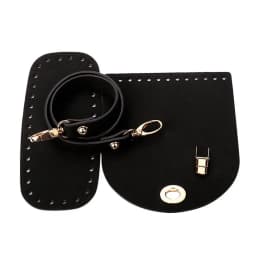 3Pcs/Set Woven Faux Leather Shoulder Bag Bottom Knitted Handbag Strap Crochet Bag For DIY Handmade Bag Backpack Accessories