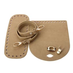 3Pcs/Set Woven Faux Leather Shoulder Bag Bottom Knitted Handbag Strap Crochet Bag For DIY Handmade Bag Backpack Accessories