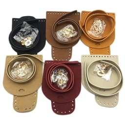 3Pcs/Set Woven Faux Leather Shoulder Bag Bottom Knitted Handbag Strap Crochet Bag For DIY Handmade Bag Backpack Accessories