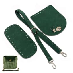 3Pcs/Set Woven Faux Leather Shoulder Bag Bottom Knitted Handbag Strap Crochet Bag For DIY Handmade Bag Backpack Accessories