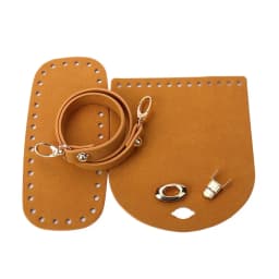 3Pcs/Set Woven Faux Leather Shoulder Bag Bottom Knitted Handbag Strap Crochet Bag For DIY Handmade Bag Backpack Accessories