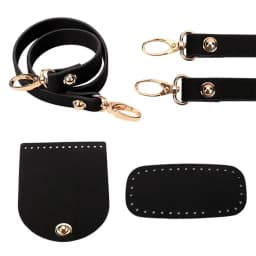 3Pcs/Set Woven Faux Leather Shoulder Bag Bottom Knitted Handbag Strap Crochet Bag For DIY Handmade Bag Backpack Accessories