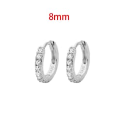 2PCS New Stainless Steel Cubic Zirconia Chain Stud Earrings For Women Non-Piercing Ear Clip Ear Cuff Earring Cartilage Jewelry