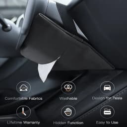 for Tesla Model 3 Y 2021-2026 Highland Juniper Hidden Tissue Holder Box Seat Back Console Flocking Storage Bag Car Accessories
