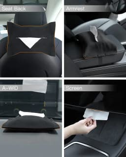 for Tesla Model 3 Y 2021-2026 Highland Juniper Hidden Tissue Holder Box Seat Back Console Flocking Storage Bag Car Accessories