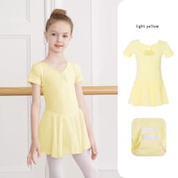 Ballet Dress Gymnastics Leotards for Girls Kids Short Sleeve Ballet Chiffon Skirted Leotards Bowknot Dancewear Ballet Bodysuits
