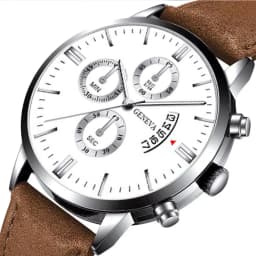 Luxury Fashion Mens Military Sports Watches Male Brown Leather Quartz Wrist Watch Men Business Casual Watch Relogio Masculino