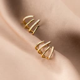 New Design Stainless Steel Cubic Zirconia Stud Earrings for Woman Claw Ear Hook Clip Korean Fashion Jewelry Unusual Girls