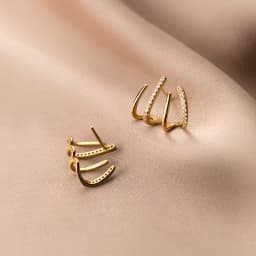 New Design Stainless Steel Cubic Zirconia Stud Earrings for Woman Claw Ear Hook Clip Korean Fashion Jewelry Unusual Girls