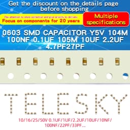 100pcs 0603 SMD Chip Capacitor 6.3V 10V 16V 50V 10pF 20pF 22pF 47pF 100pF 1nF 10nF 15nF 100nF 0.1uF 1uF 2.2uF 4.7uF 10uF