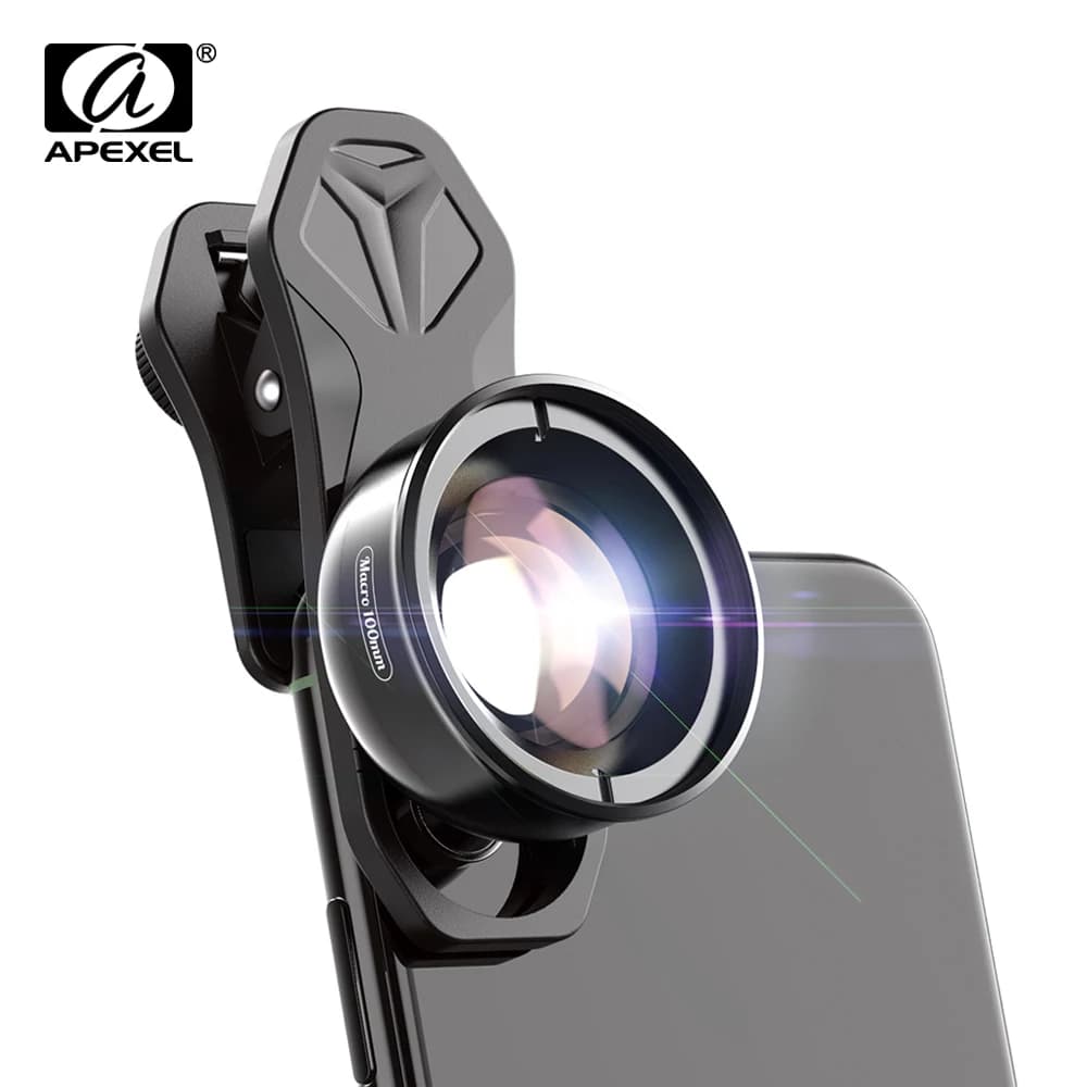 APEXEL 4K HD 100mm Macro Lens Professional Phone Camera Lens+CPL+Star Filters for iPhone X XS Max 11 Samsung S10 All Smartphone