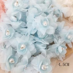 5Pcs White Embroidered Flowers Patches Fabric Applique Sewing Patch Repair For Wedding Bags Headwear Accessories DIY Crafts