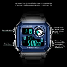 LIGE 2023 NEW Luxury Brand Men Watch Military Digital Watches Sport Wristwatch Mens Waterproof Clock Male Relogio Masculino