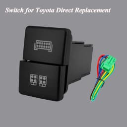 Dual Push Button Switch Mirror Heater Power Front Locker Off Road 4x4 for Toyota 4Runner Hilux Prado RAV4 Suzuki Jimny Tundra