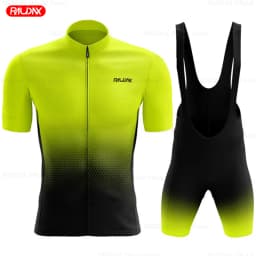 RAUDAX NEW Short Sleeve Cycling Jersey Set Bib Shorts Ropa Ciclismo Bicycle Clothing MTB Bike Jersey Uniform Men Clothes